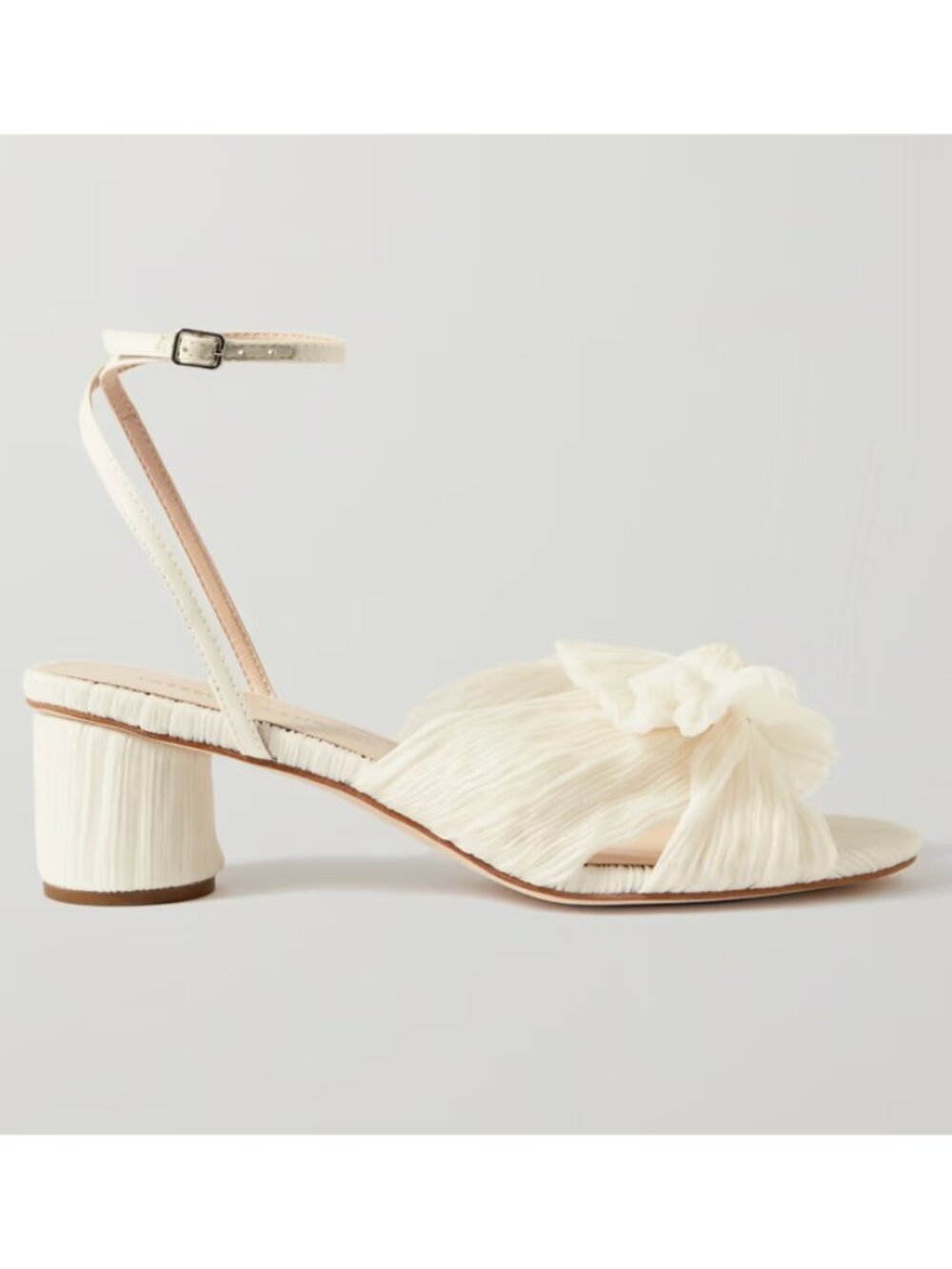 $380 Loeffler Randall Dahlia BOW Ankle Strap Knotted Sandal PEARL 6 (DD13)